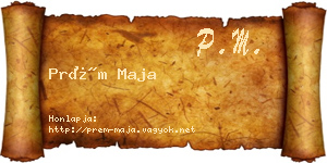 Prém Maja névjegykártya